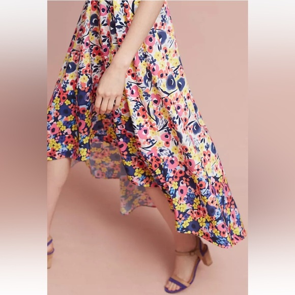 NWT Anthropologie HUTCH White Pink Bethanie Floral High Low Dress Sz XL - Picture 3 of 16
